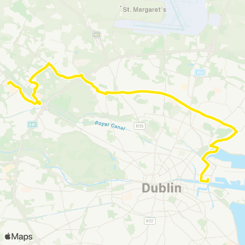Dublin Bus Blanchardstown - Point Village map