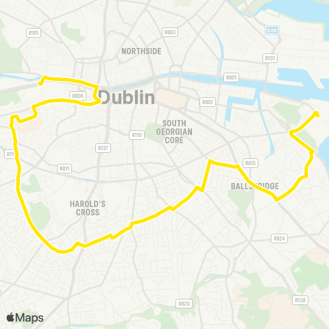 Dublin Bus Sean Moore Road - Heuston Station map