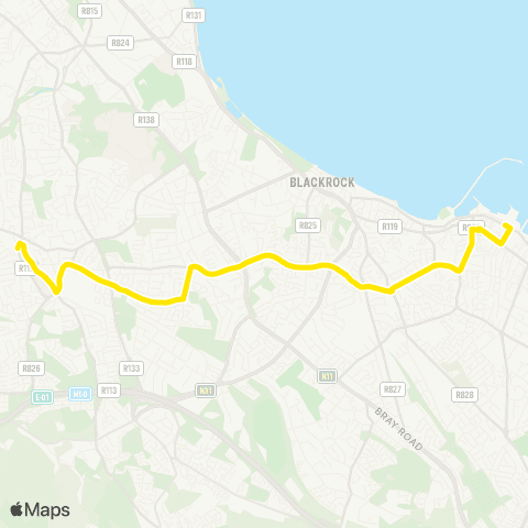 Dublin Bus Dun Laoghaire - Dundrum Town Centre map