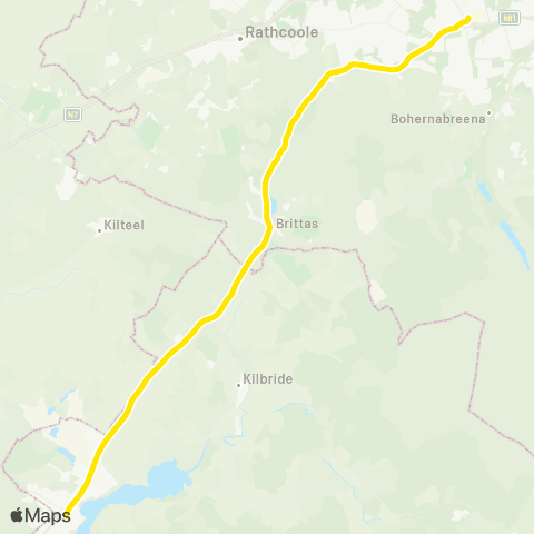 Dublin Bus Route 65A Tallaght Sq - Blessington map