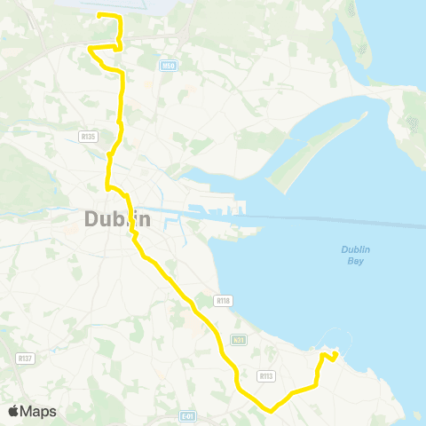 Dublin Bus Dun Laoghaire - Harristown map