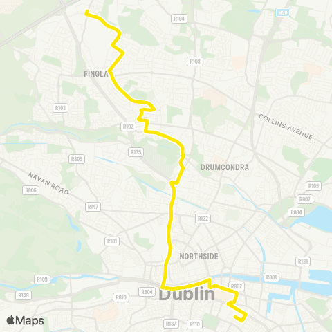 Dublin Bus Merrion Square - Charlestown SC map