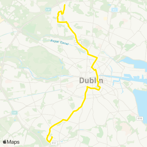 Dublin Bus Charlestown SC - Rossmore map