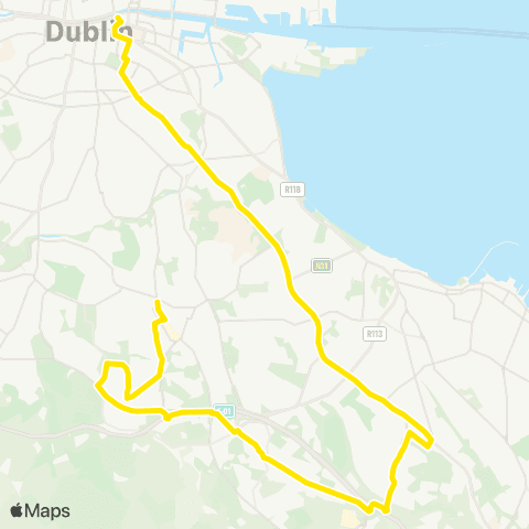 Dublin Bus Nitelink Dublin City S, D'Olier St - Dundrum, Outside Luas Sta map