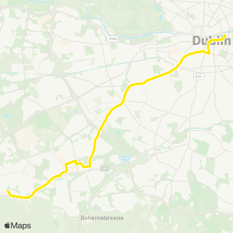 Dublin Bus Nitelink D'Olier Street - Citywest map