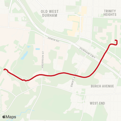Duke Transit East-West map