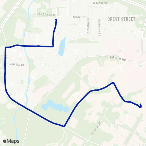 Duke Transit LaSalle Loop Counterclockwise map