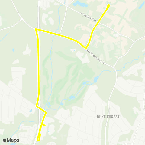 Duke Transit Lancaster Commons Night map