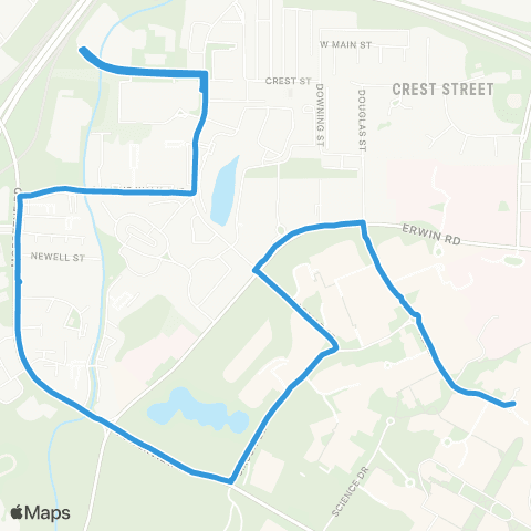 Duke Transit LaSalle Loop Night map