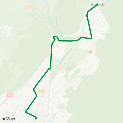 Duobus Gare SNCF <> Point B <> Arbent map