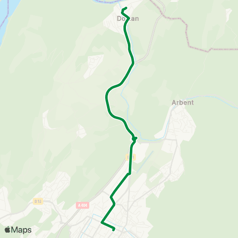 Duobus Gare SNCF <> Point B <> Dortan map