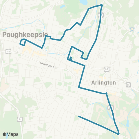 Dutchess County Public Transit Poughkeepsie Eastside map