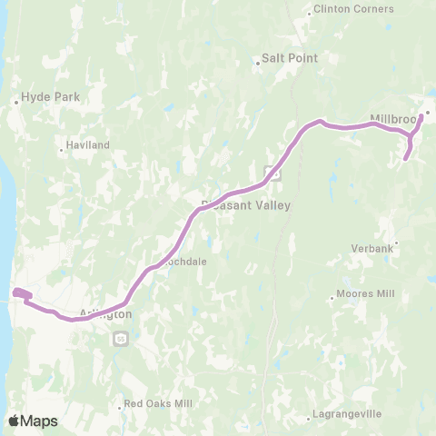Dutchess County Public Transit Poughkeepsie - Millbrook map