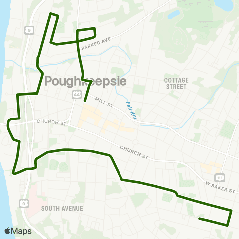Dutchess County Public Transit Poughkeepsie Westside map