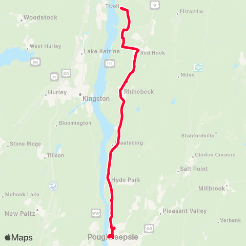 Dutchess County Public Transit Poughkeepsie - Tivoli map