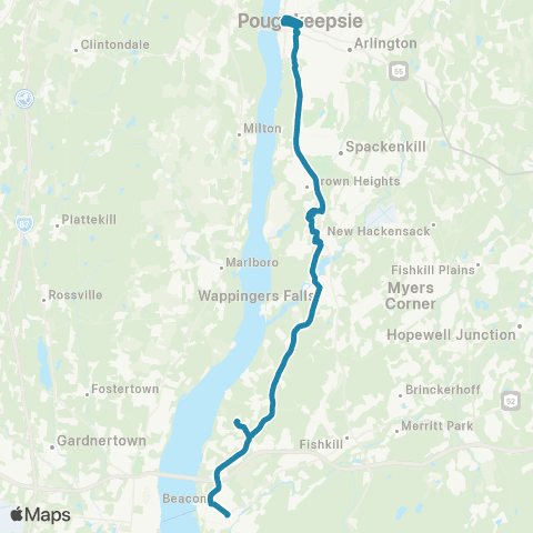 Dutchess County Public Transit Poughkeepsie - Beacon map