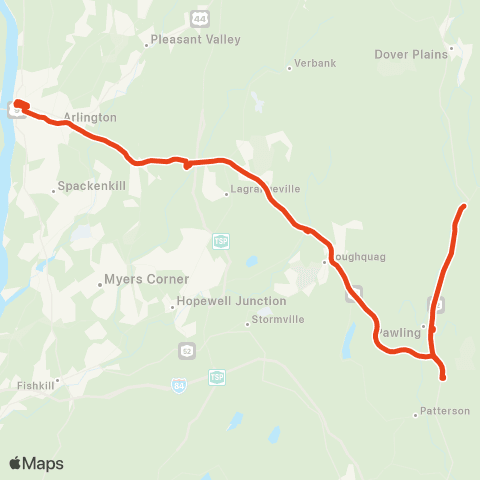 Dutchess County Public Transit Poughkeepsie - Pawling map