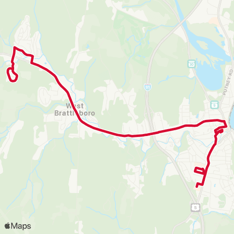 Rockingham MOOver! Brattleboro Red Line map