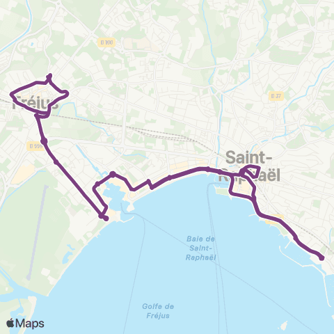 Le Bus Fréjus Gare rout. - Base Nature - Donnadieu - Fréjus Gare rout. map