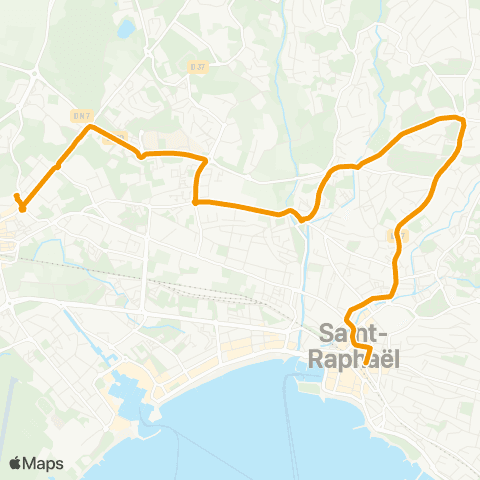 Le Bus St-Raphaël Gare rout. - Hôp. Bonnet - Fréjus Gare rout. map