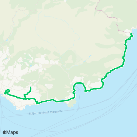Le Bus Trayas Pointe Notre Dame - Bastide d'Agay - Boulouris Mairie Annexe - St-Raphaël Gare rout. map