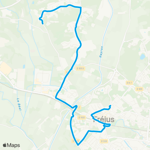 Le Bus Village Vacances - Domaine des Vernèdes - Fréjus Gare rout. map