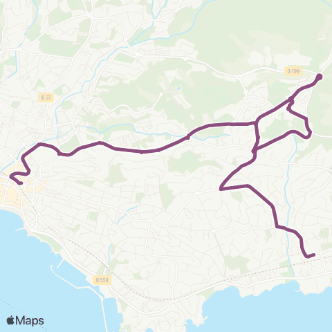 Le Bus St-Raphaël Gare rout. - Collège de l'Estérel - Boulouris Mairie Annexe map
