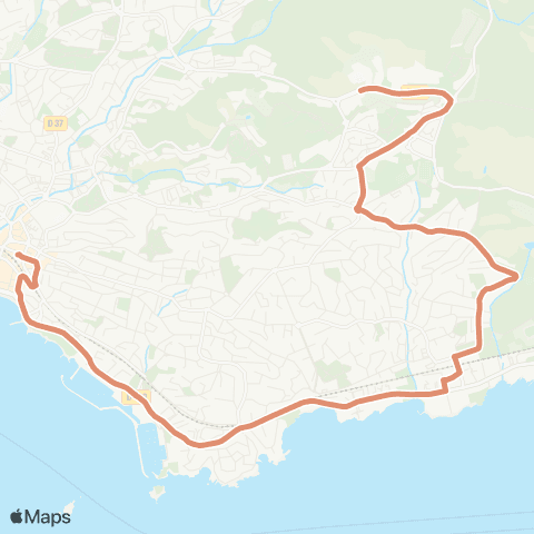 Le Bus St-Raphaël Gare rout. - Port Santa Lucia - Boulouris Mairie Annexe - Collège de l'Estérel map