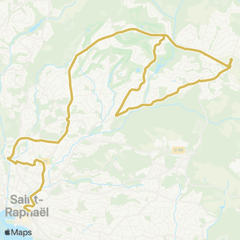 Le Bus St-Raphaël Gare rout. - les Veyssières - Barrage des Cous map