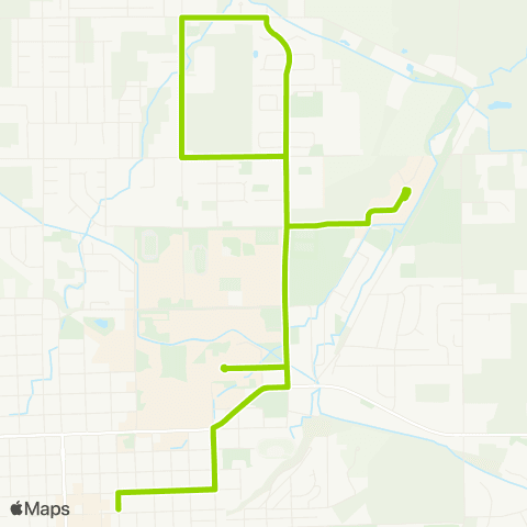 Ellensburg Central Transit Ruby & Manitoba (AAC) to Airport & Greenfield (Verge) map