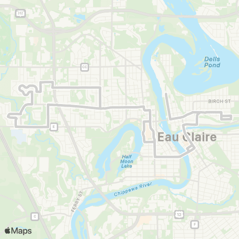 Eau Claire Transit Knight map