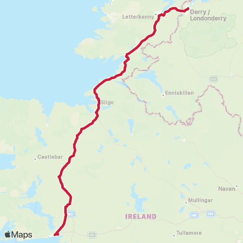 Bus Éireann Galway - Killea map