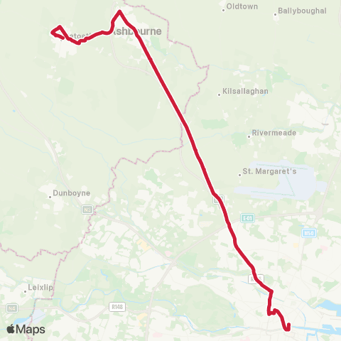 Bus Éireann Dublin - Ashbourne - Ratoath map