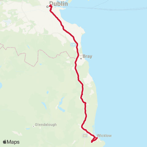 Bus Éireann Dublin - Wicklow map