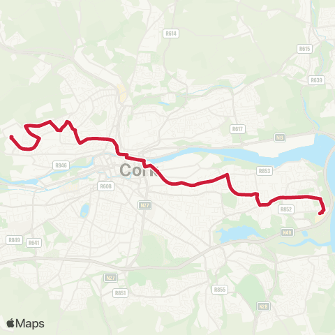 Bus Éireann Ringmahon - City - Hollyhill (Apple) map