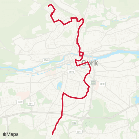 Bus Éireann Lehenaghmore - City Centre - Parklands map