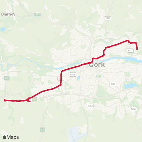 Bus Éireann Lotabeg - Bishopstown - Curraheen map
