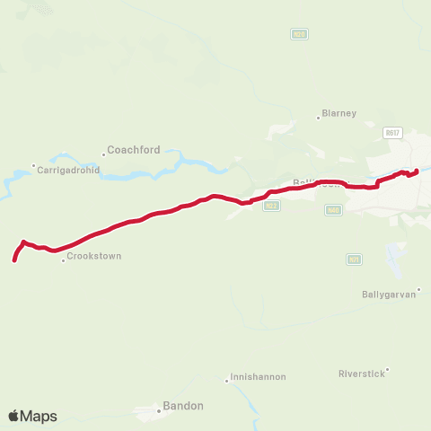 Bus Éireann Cork - Macroom map