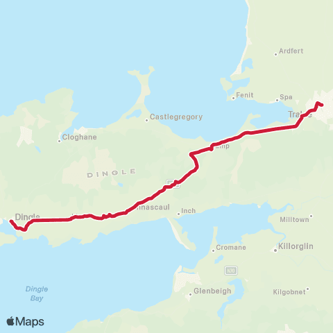 Bus Éireann Tralee - Dingle map
