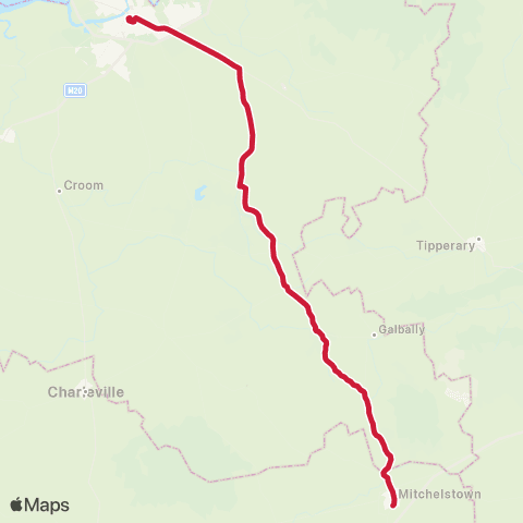 Bus Éireann Limerick - Mitchellstown map