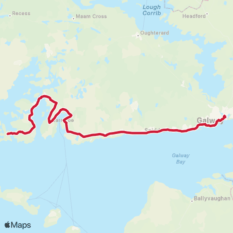 Bus Éireann Galway - Lettermullen map