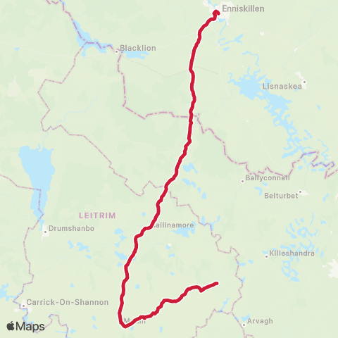 Bus Éireann Carrigallen - Eniskillen map