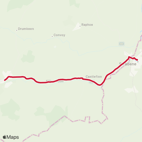 Bus Éireann Strabane - Ballybofey map