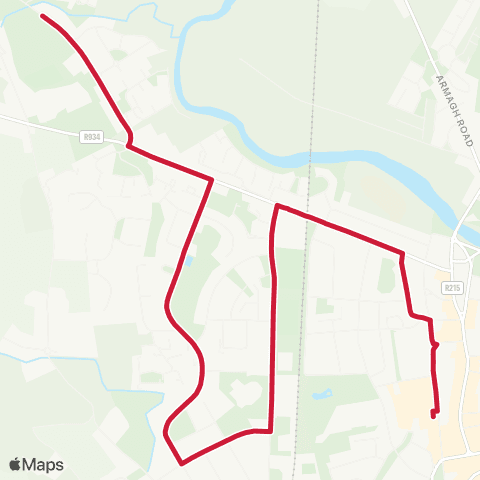 Bus Éireann Long Walk - Fatima map
