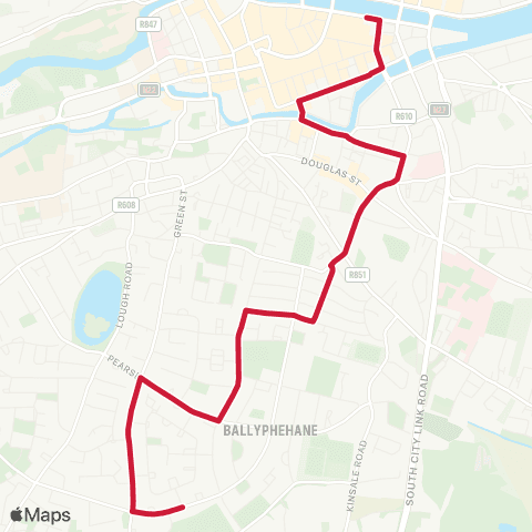 Bus Éireann City Centre - Pouladuff - Connolly Rd map