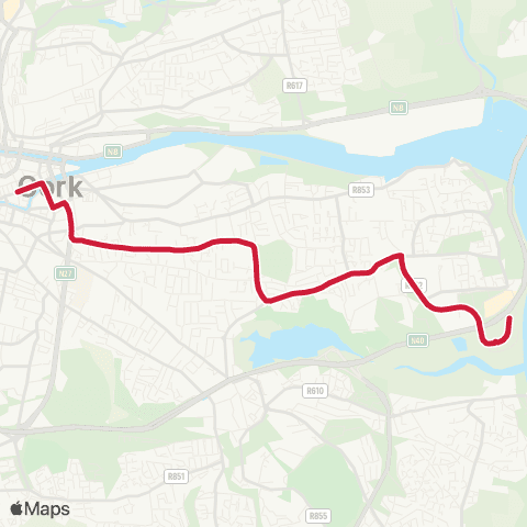 Bus Éireann Mahon Point - Boreenmanna Rd - City map