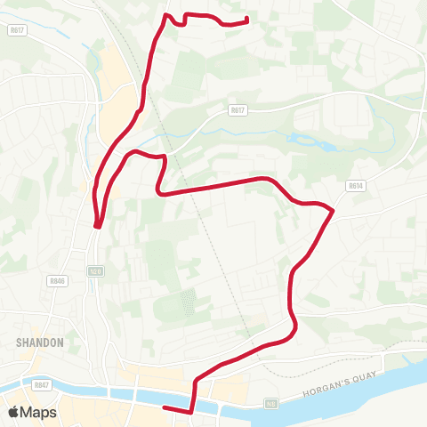Bus Éireann Merchants Quay - Glen Ave - Glenthorn map