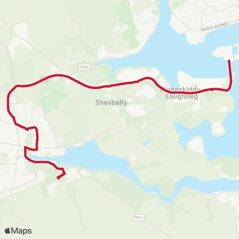 Bus Éireann Carrigaline - NMCI map