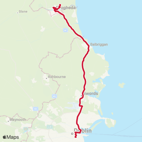 Bus Éireann Wilton Tce - Drogheda - Termon Abbey map