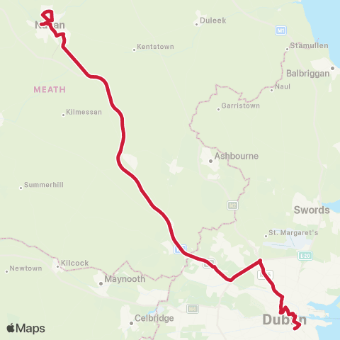 Bus Éireann Dublin Wilton Terrace - Navan map